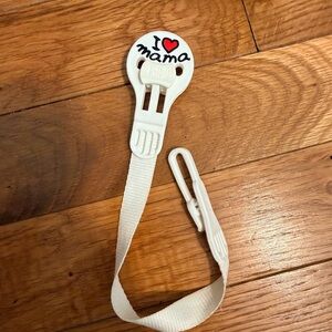 BiBi White 'I Love Mama' Pacifier Clip